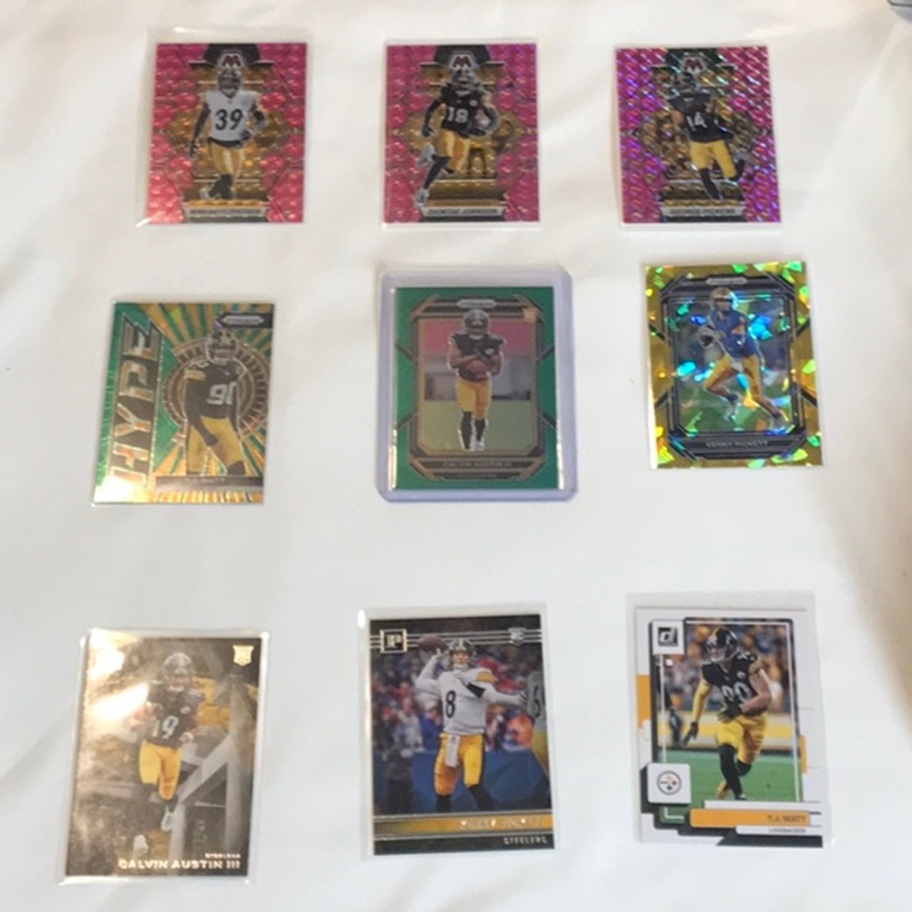 9 Card Pittsburgh Steelers lot, Panini Mosaic, Prizm Variety